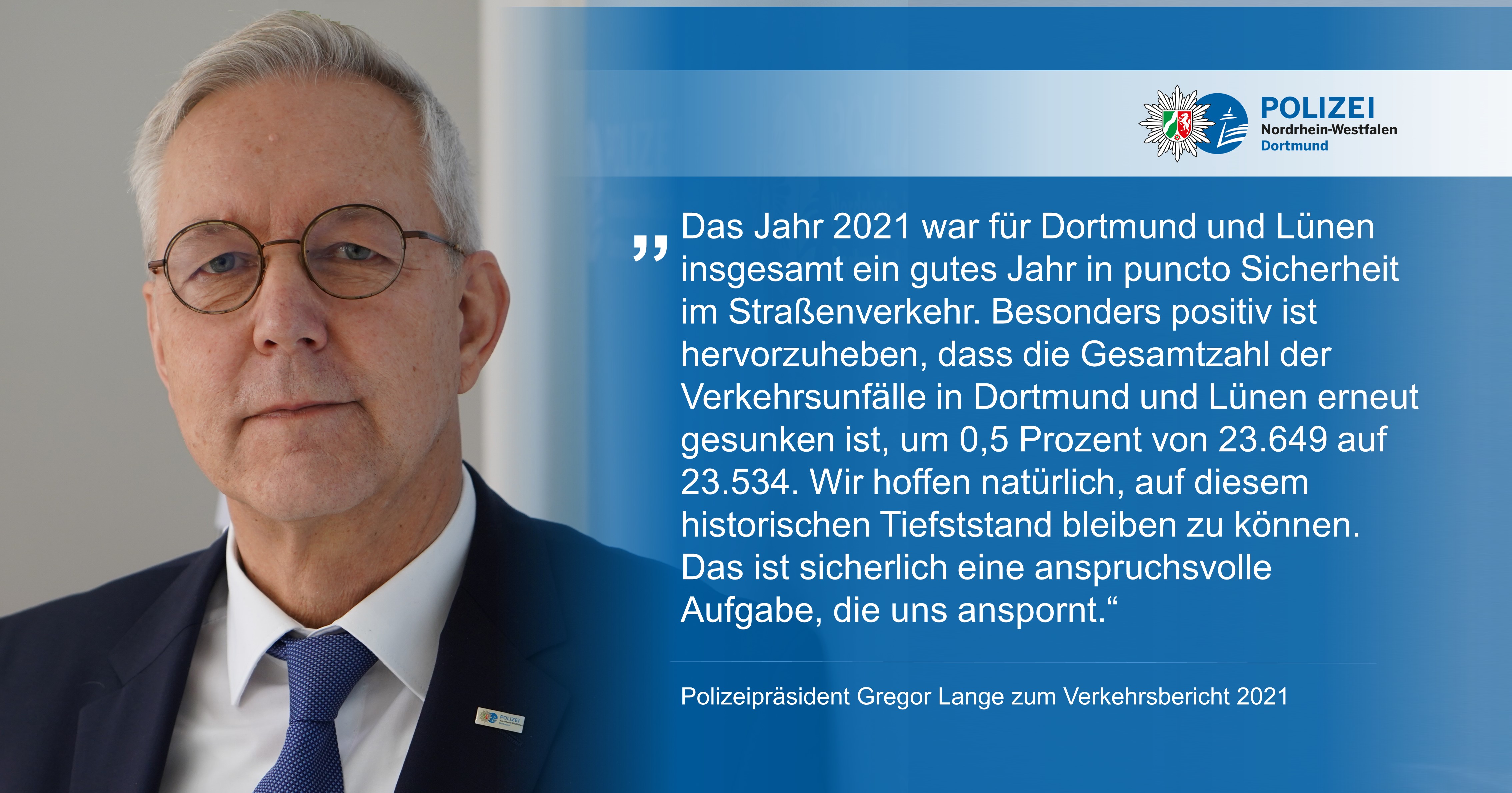 Polizeipräsident Gregor Lange zum Verkehrsbericht 2021