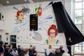 Den Diensteid der  Polizei in NRW visualisiert diese interaktive Wand-Installation, die Kriminalhauptkommissar Michael Nolte realisiert hat. Foto: PP Dortmund