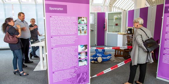 Polizeiausstellung 110 Dortmund mit Besuchern